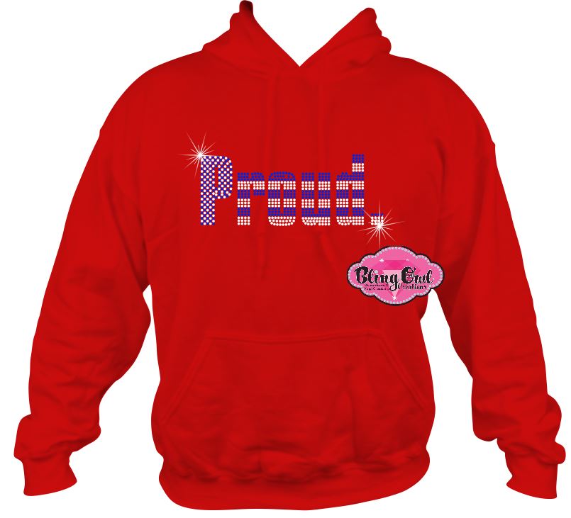 proud american stars stripes patriotic shirt rhinestones sparkle bling