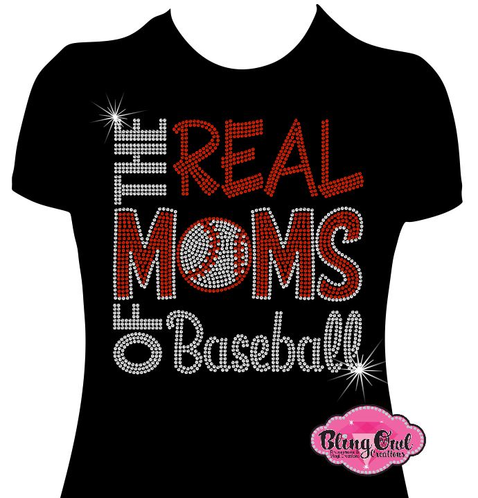 real moms of baseball shirts gameday tshirts rhinestones sparkle bling