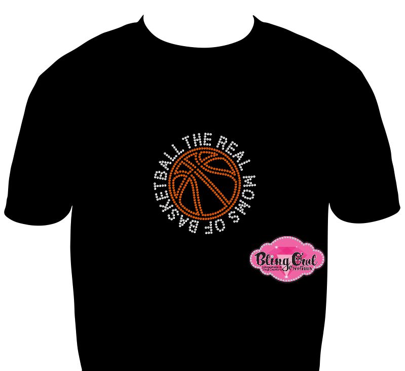 basketball_mom spirit_wear black shirt rhinestones sparkle bling