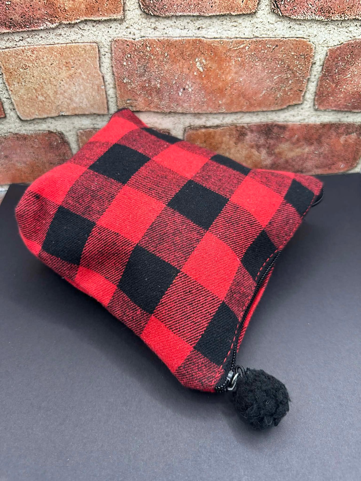 Wool Zipper Pouch with Pom