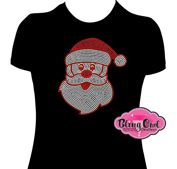 Santa Face 1 (Rhinestones)