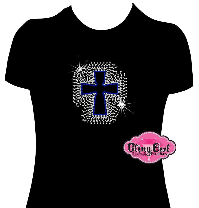 scatter cross faith shirt christian clothing tshirt faith based rhinestones sparkle bling