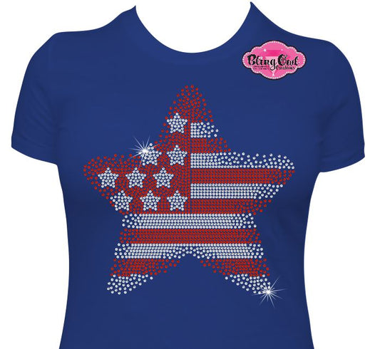 star usa flag country pride america elections vote politics shirt rhinestones sparkle bling