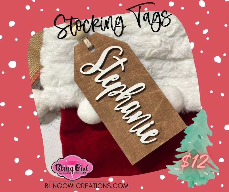 Personalized Stocking Tags- Wood