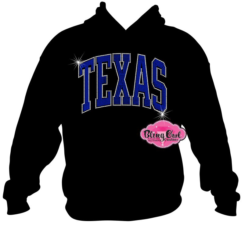 Texas Curve Rhinestone t-shirt state of Texas pride bigger in Texas