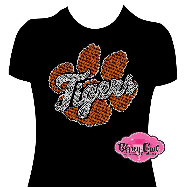 tigers_spirit_wear team shirt rhinestones sparkle bling