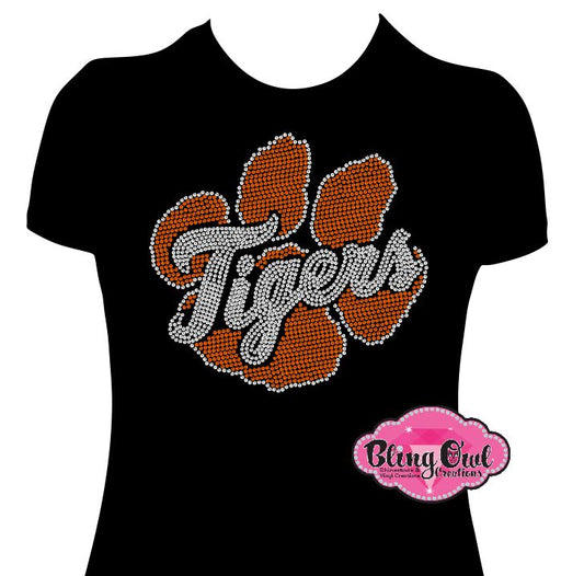 tigers_spirit_wear team shirt rhinestones sparkle bling