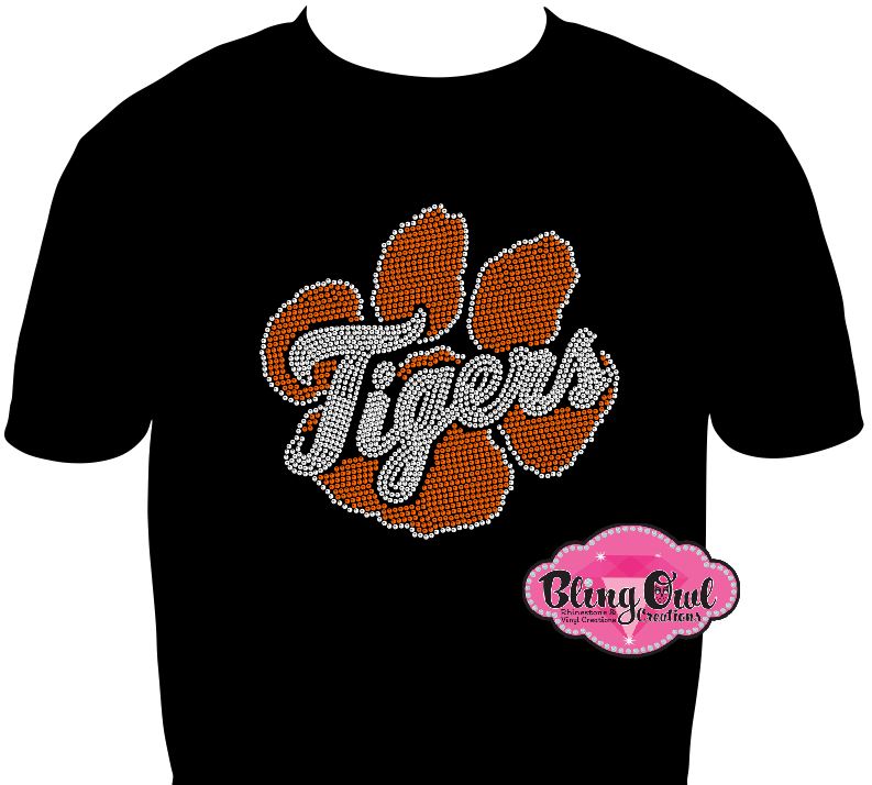 tigers_spirit_wear team shirt rhinestones sparkle bling