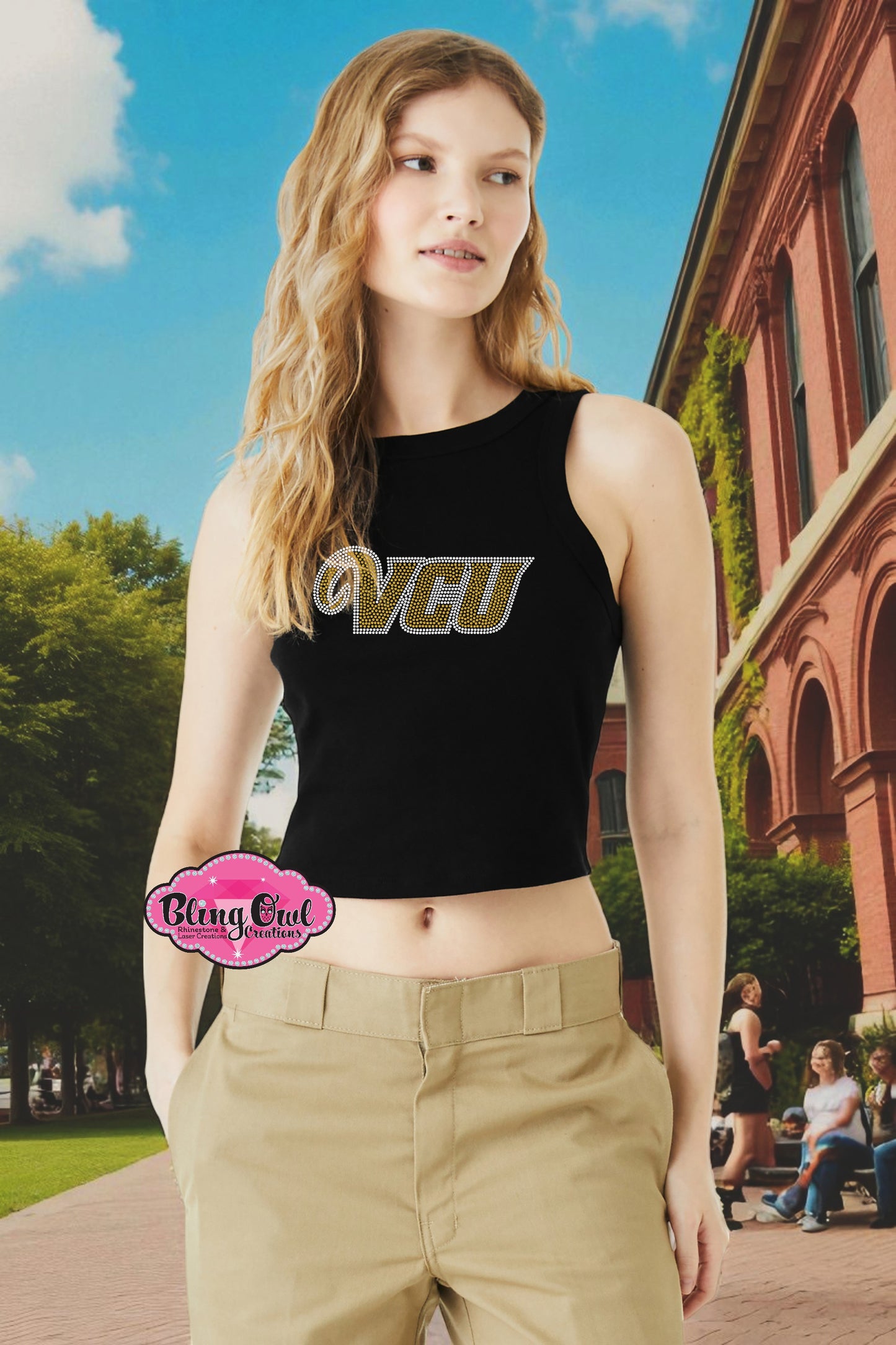 VCU Name Small Womens Tank Crop Tank