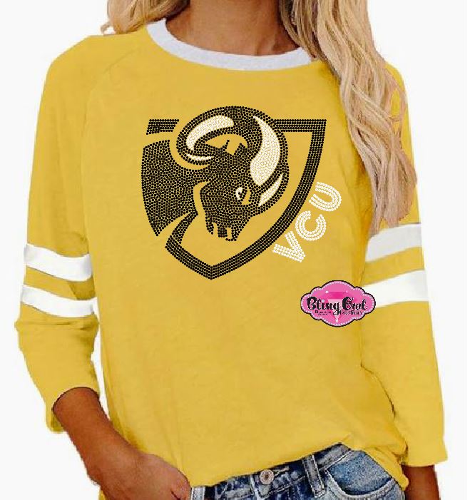 VCU Rams Game Day Top with Rhinestone Ram Shield