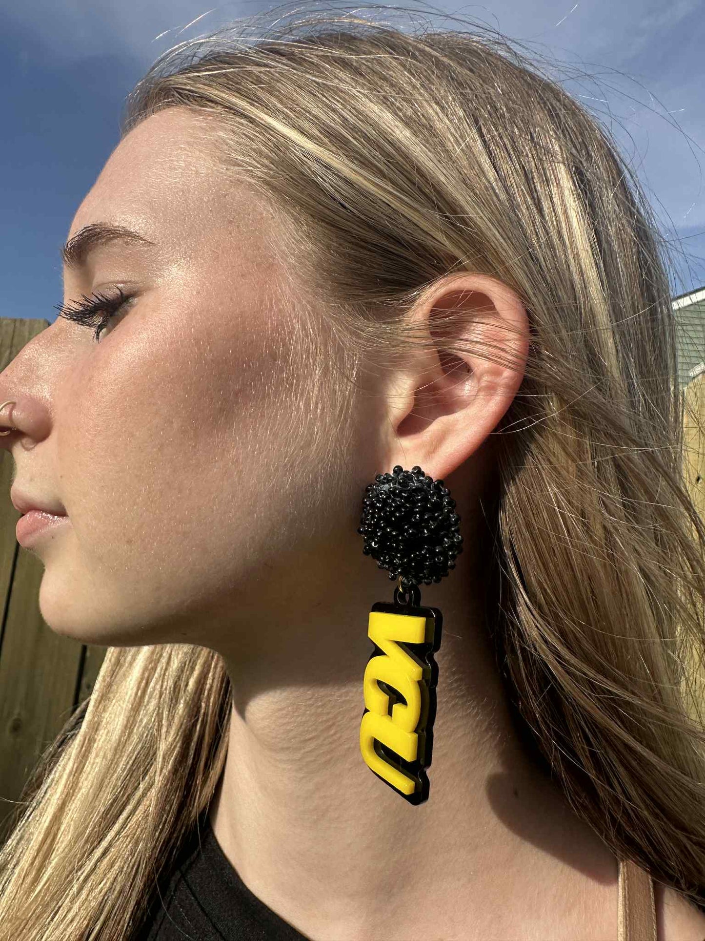 VCU Initials Acrylic Earrings- 2 Layer