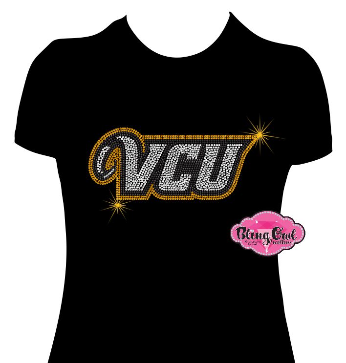 VCU Rams script underneath Women's Fitted Short Sleeve