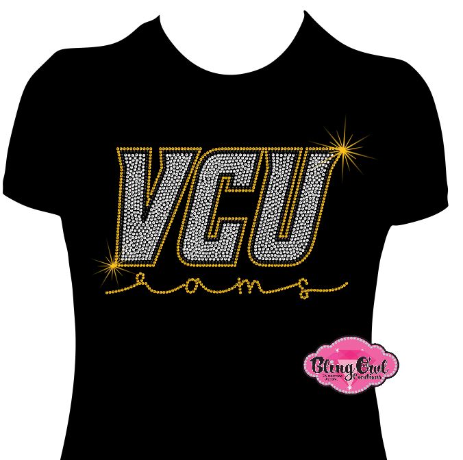 VCU Rams script underneath Womens Fitted Short Sleeve