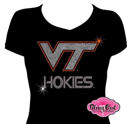 VT Virginia Tech Hokies Logo Vneck Tee