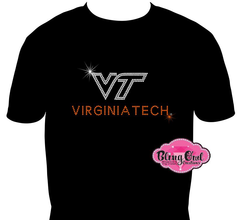 VT Virginia Tech line Logo Scoop Neck Unisex Tee Shirt