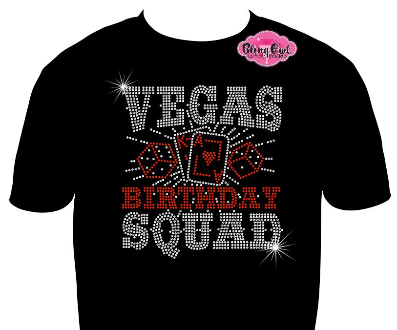 las vegas cards birthday squad celebration girls trip party rhinestone bedazzled sparkle bling