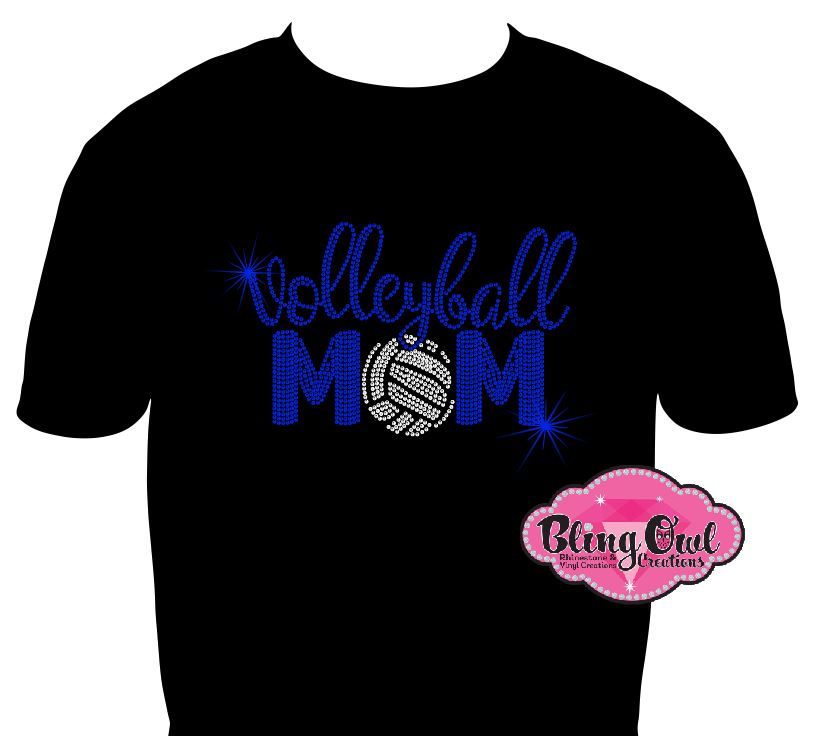 volleyball_mom design shirt glam_vibes_outfit rhinestones sparkle bling