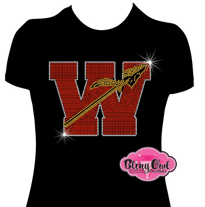 warriors w_spirit_wear team school spirit wear shirt rhinestones sparkle bling