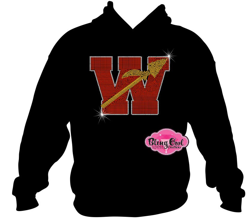 warriors w_spirit_wear team school spirit wear shirt rhinestones sparkle bling