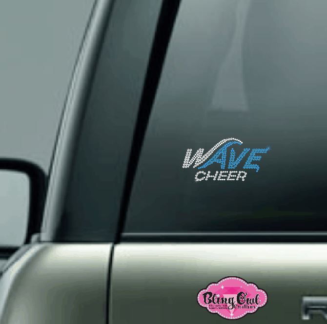Wave Cheer Words Only Bling Decal