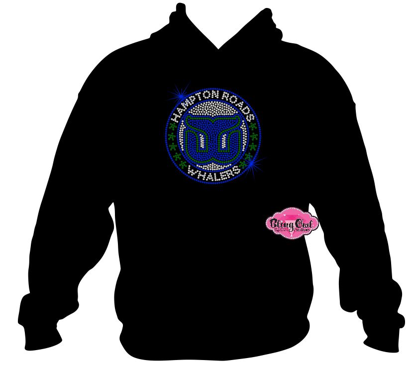 whalers nation hampton roads team spirit wear hockey youth tshirt bedazzled hockey sticks puck rhinestones sparkle