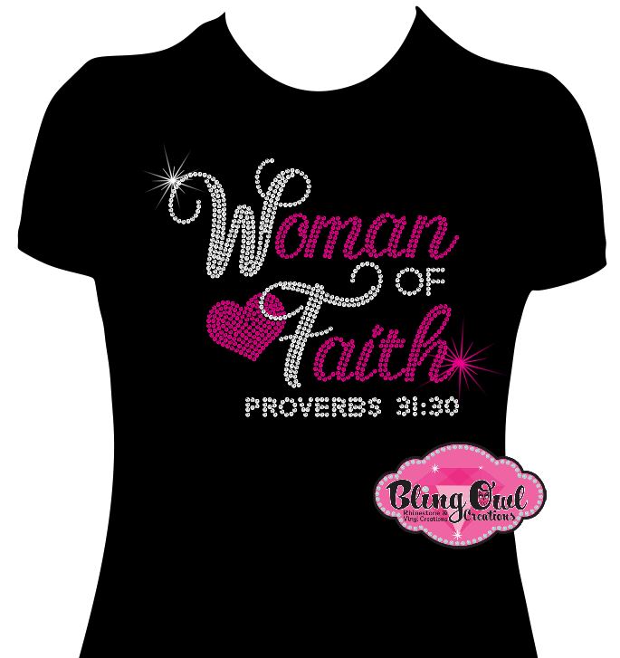 Woman of Faith 1 Rhinestone Transfer Only