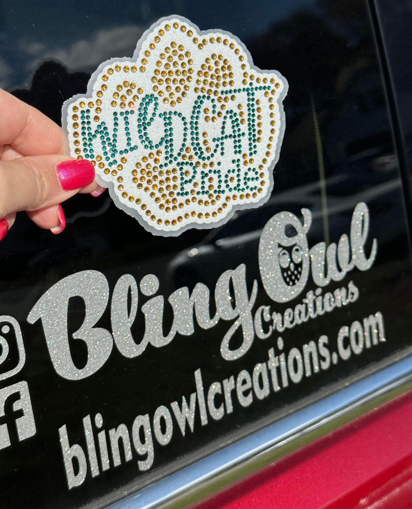 wildcat_pride custom rhinestone card decal add_sparkle bling_your_car sparkle anywhere team_decal _perfect gift ideas