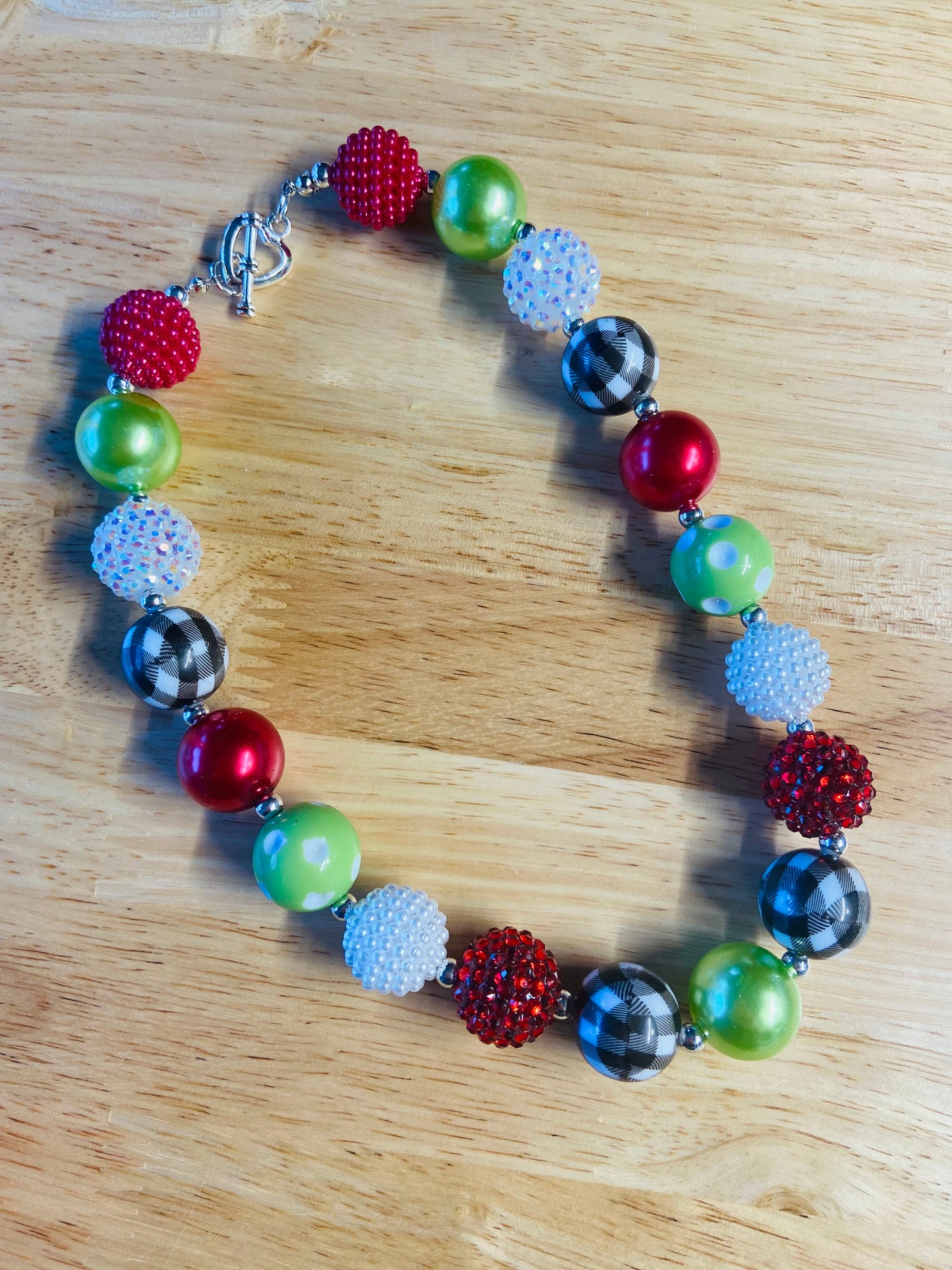 christmas colors bubble necklace - young girl accessories