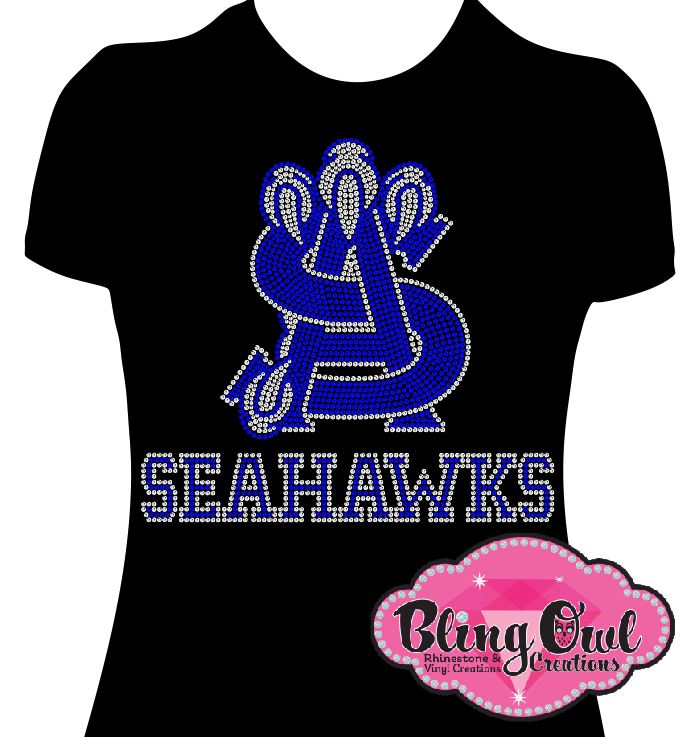 atlantic shores_seahawks school spirit logo_school spirit wear_school spirit mascot_cheer school_colors_apparel game_day_swetshirt pep_rally_outfit pep_club shirts rhinestones sparkles bling