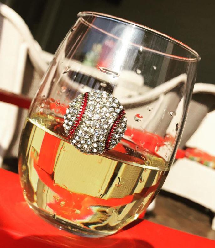Baseball Stemless Wine Glass