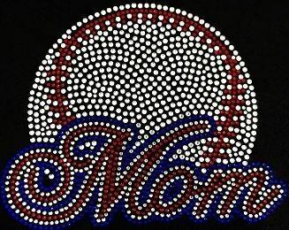 baseball_mom rhinestones sparkle bling transfer