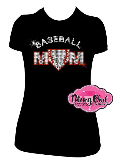 baseball_mom_home sports shirts game day tshirt rhinestones sparkle bling