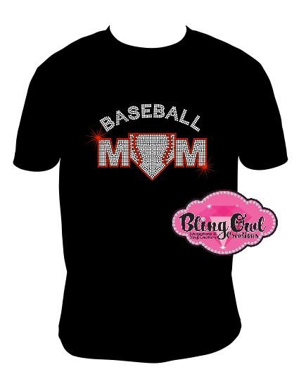baseball_mom_home sports shirts game day tshirt rhinestones sparkle bling