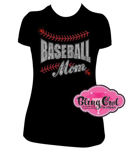 baseball_mom_stitches shirt gameday tshirt rhinestones sparkle bling transfer