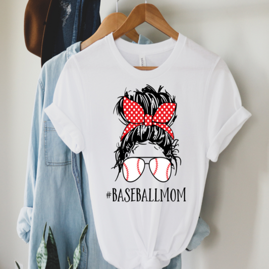 baseball_mom messy bun specialty screen tee comfortable wear everyday shirt