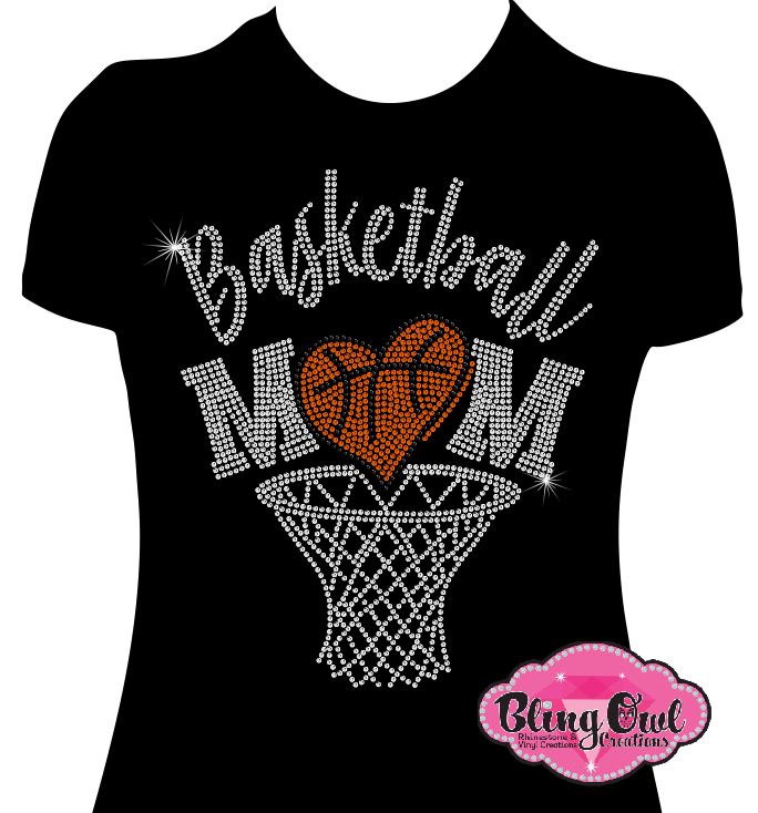 basketball_mom design rhinestones sparkle bling transfer