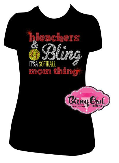bleachers_bling_softball_mom rhinestones sparkle bling transfer
