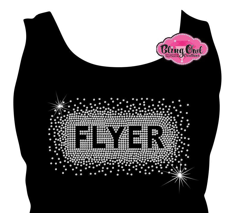 bra_flyer cheer design rhinestones sparkle bling transfer