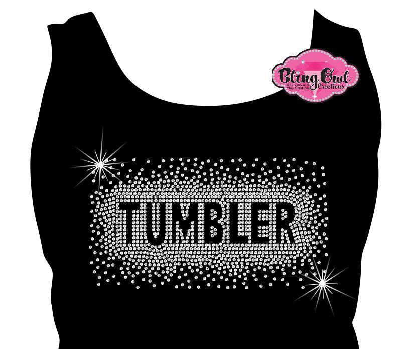bra_tumbler cheer design rhinestones sparkle bling transfer