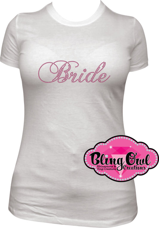 bride_wedding shirt rhinestones sparkle bling transfer