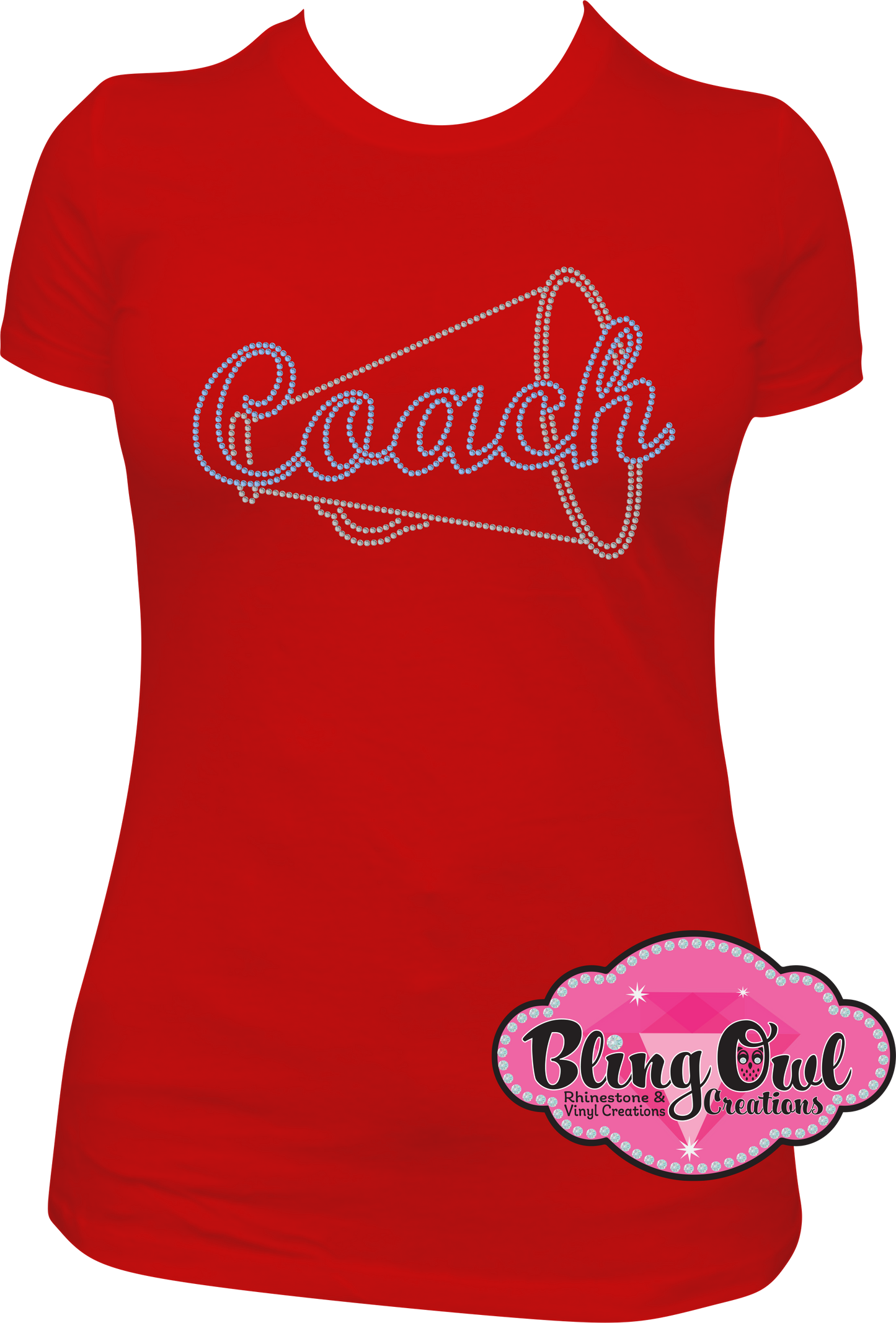 cheer_coach with megaphone rhinestones sparkle bling transfer