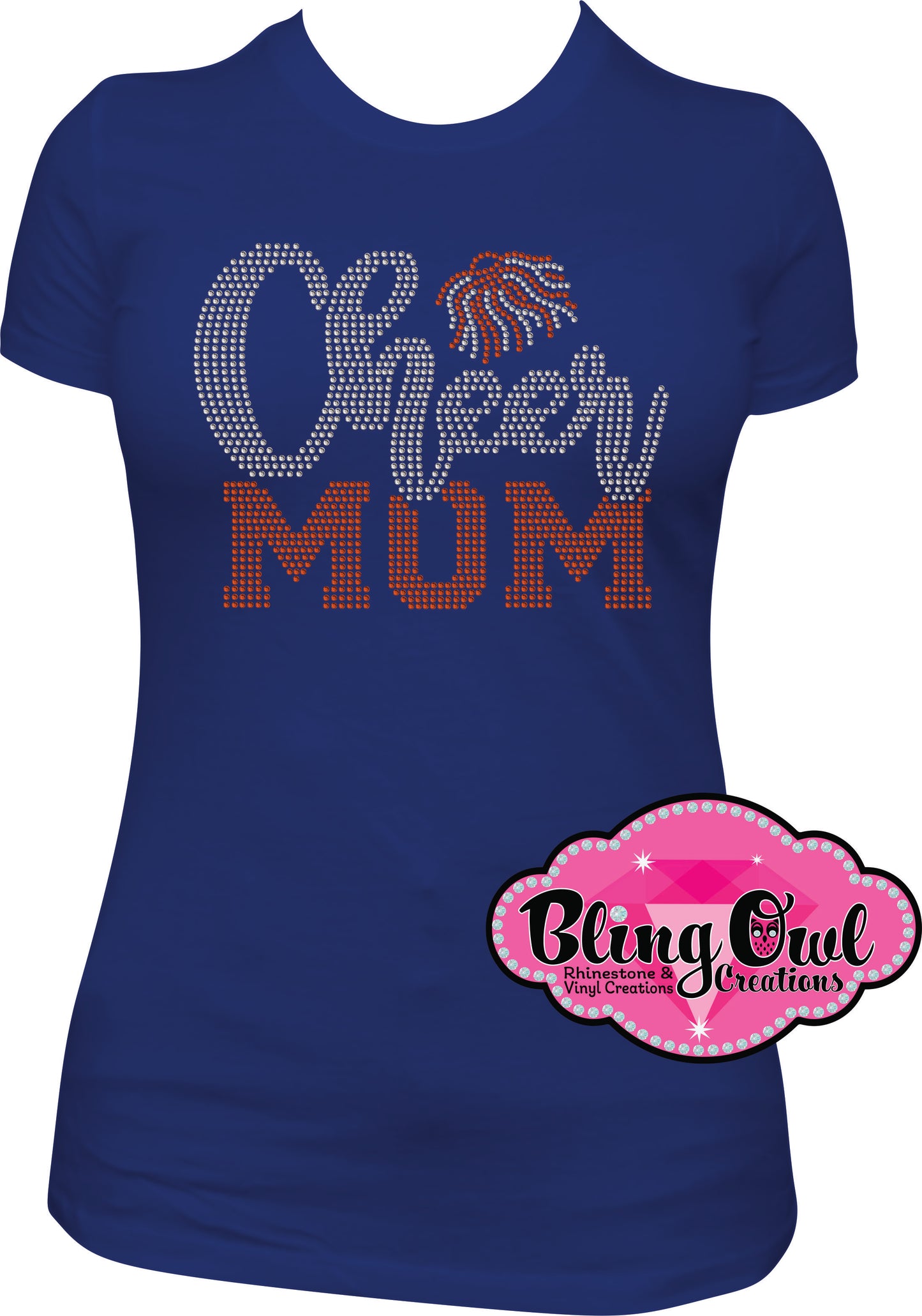 cheer_mom_with_pom rhinestones sparkle bling transfer