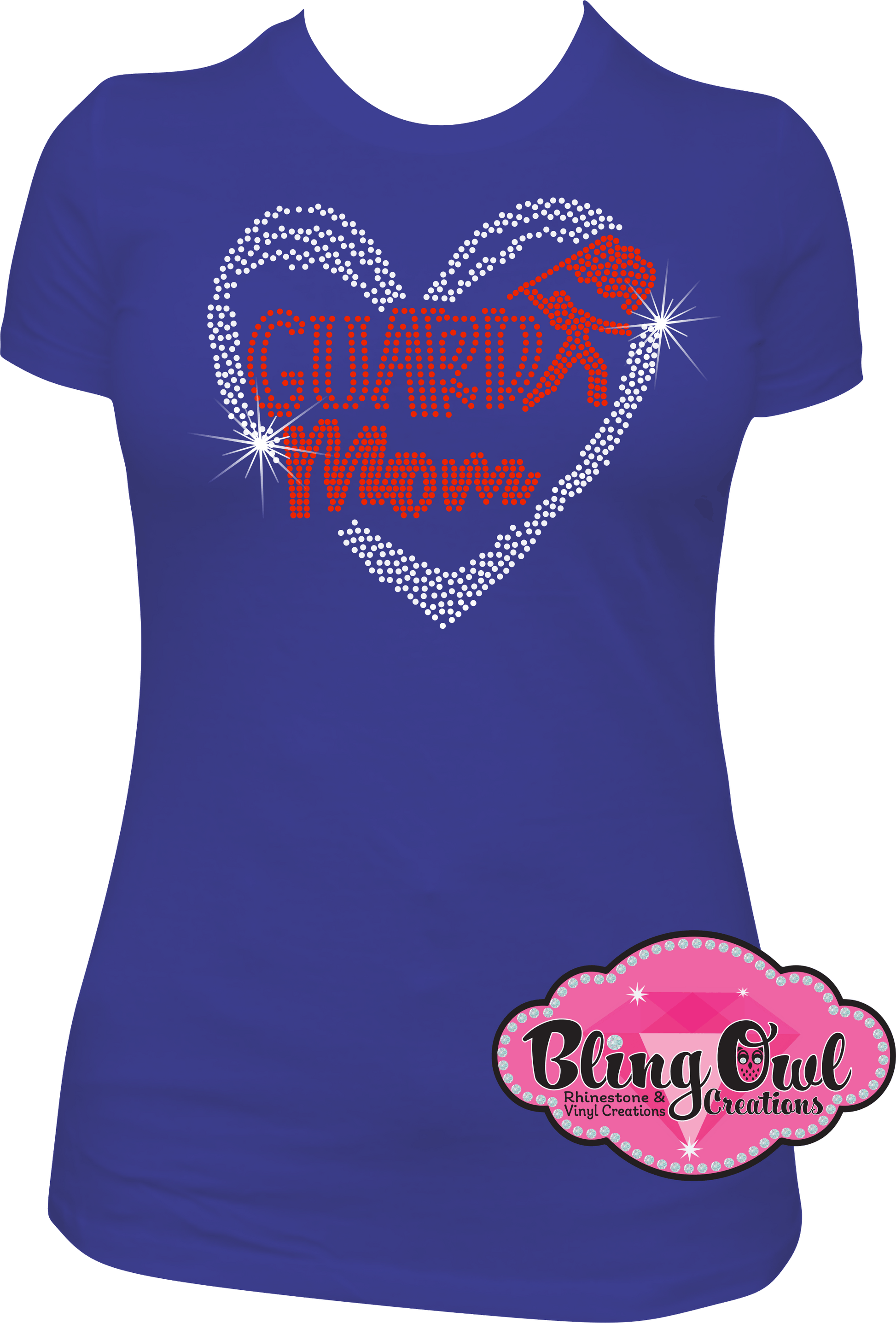guard_mom_heart spirit_wear rhinestones sparkle bling transfer