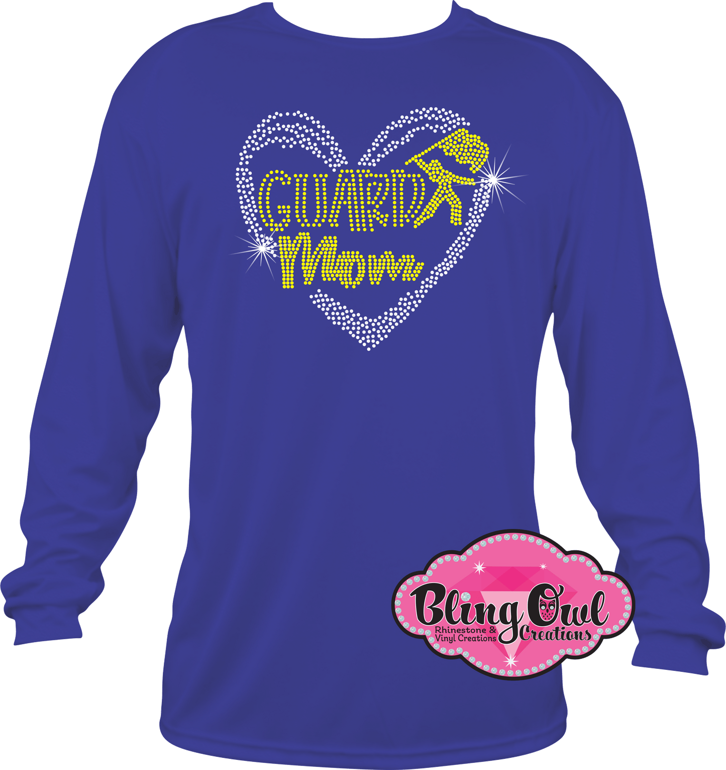 guard_mom_heart spirit_wear rhinestones sparkle bling transfer