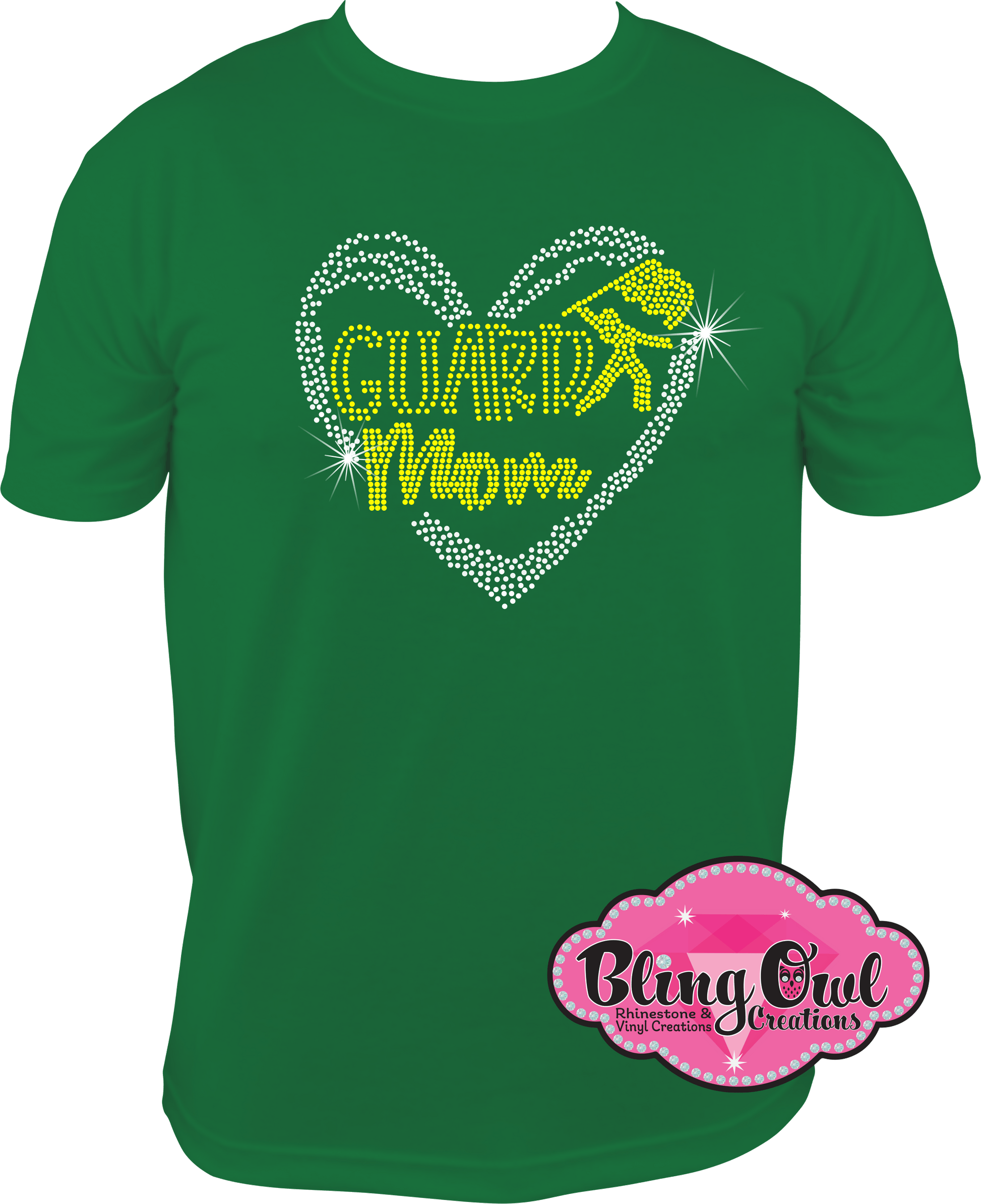 guard_mom_heart spirit_wear rhinestones sparkle bling transfer