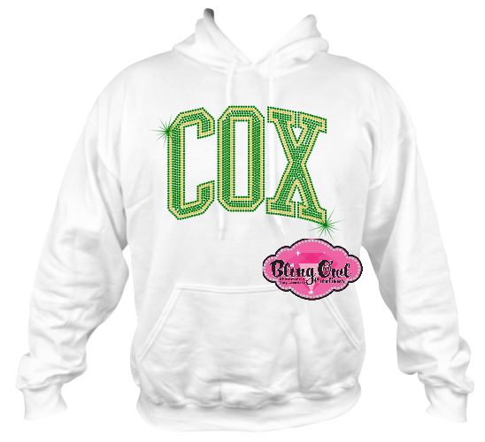 cox_school_logo_school spirit wear _rhinestone_sparkle_bling