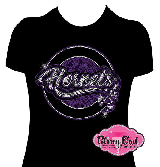 school_spirit_wear deep_creek_hornets design customizable shirt personalized rhinestones sparkle bling