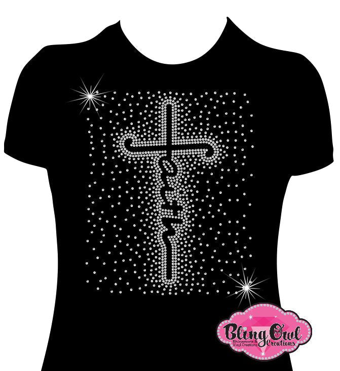 faith design rhinestones sparkle bling transfer