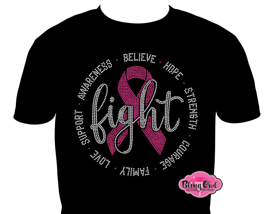 Fight Ribbon (Rhinestone Design)