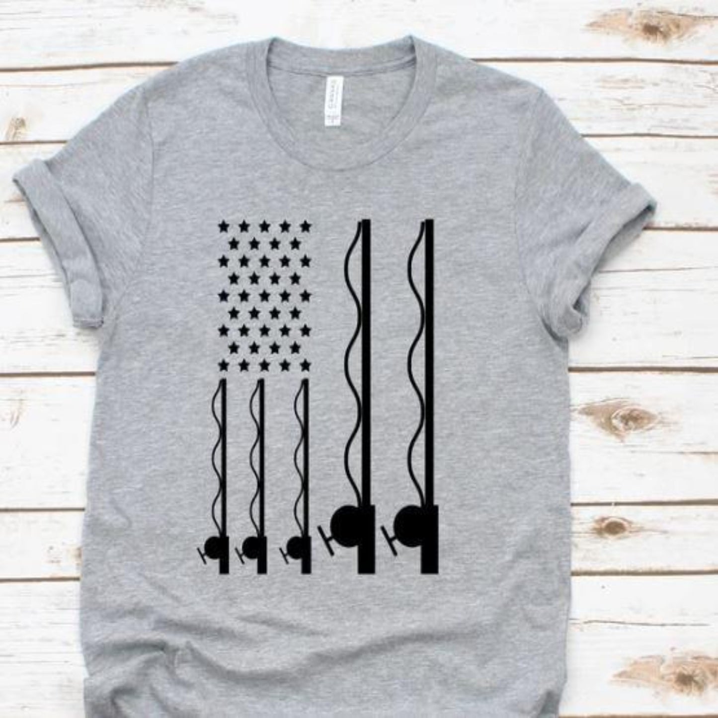 fishing_rod_flag specialty tee casual shirt comfortable tshirt everyday wear